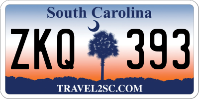SC license plate ZKQ393