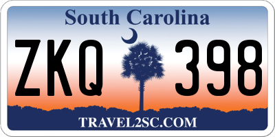 SC license plate ZKQ398