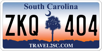 SC license plate ZKQ404