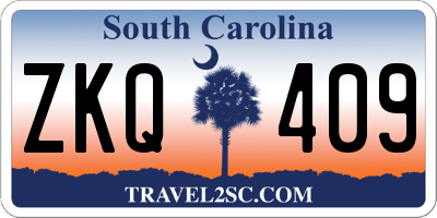 SC license plate ZKQ409