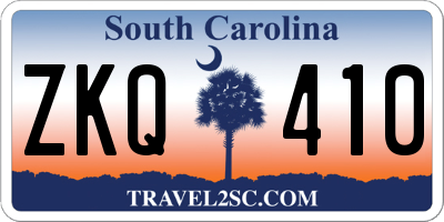 SC license plate ZKQ410