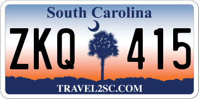 SC license plate ZKQ415