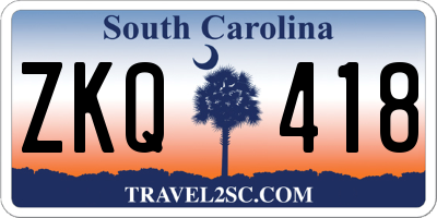 SC license plate ZKQ418