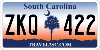 SC license plate ZKQ422