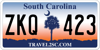 SC license plate ZKQ423
