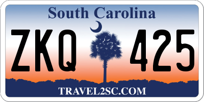 SC license plate ZKQ425