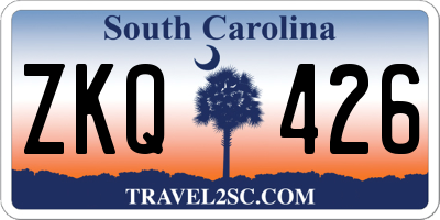 SC license plate ZKQ426