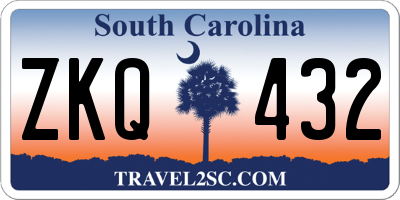 SC license plate ZKQ432