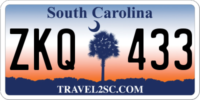SC license plate ZKQ433