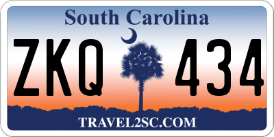 SC license plate ZKQ434