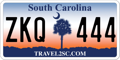 SC license plate ZKQ444