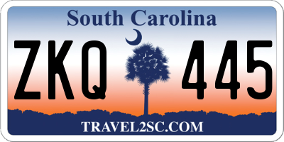 SC license plate ZKQ445