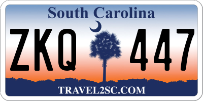SC license plate ZKQ447