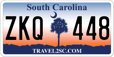 SC license plate ZKQ448