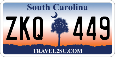 SC license plate ZKQ449