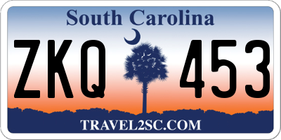 SC license plate ZKQ453