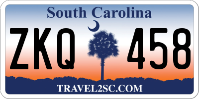 SC license plate ZKQ458