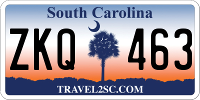 SC license plate ZKQ463