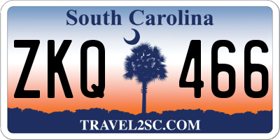 SC license plate ZKQ466