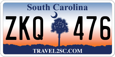 SC license plate ZKQ476