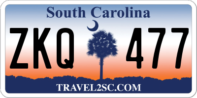 SC license plate ZKQ477