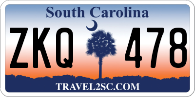 SC license plate ZKQ478