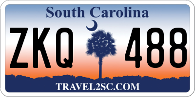 SC license plate ZKQ488
