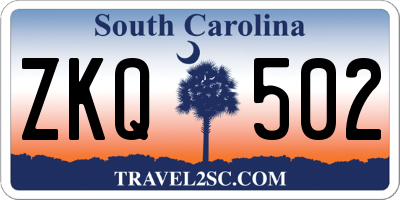 SC license plate ZKQ502