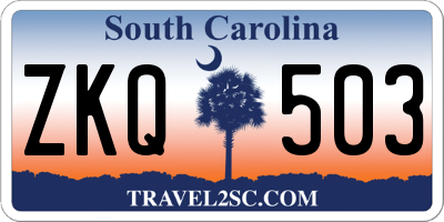 SC license plate ZKQ503