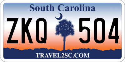 SC license plate ZKQ504