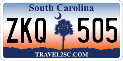 SC license plate ZKQ505