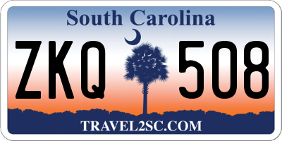SC license plate ZKQ508