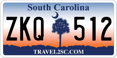 SC license plate ZKQ512
