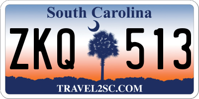 SC license plate ZKQ513