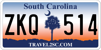SC license plate ZKQ514