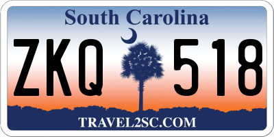 SC license plate ZKQ518