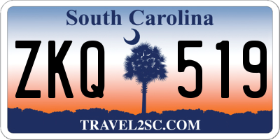 SC license plate ZKQ519