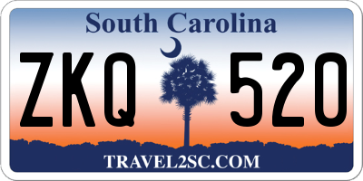 SC license plate ZKQ520