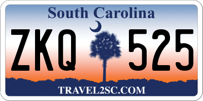 SC license plate ZKQ525
