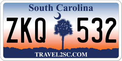 SC license plate ZKQ532