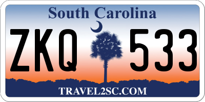 SC license plate ZKQ533