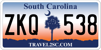SC license plate ZKQ538