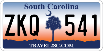 SC license plate ZKQ541