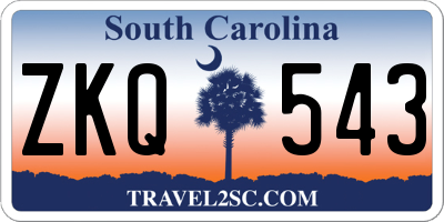 SC license plate ZKQ543