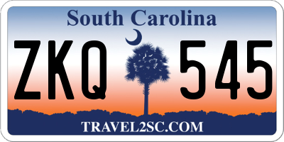 SC license plate ZKQ545