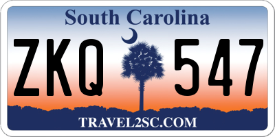 SC license plate ZKQ547