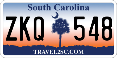 SC license plate ZKQ548