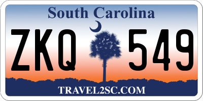 SC license plate ZKQ549