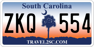 SC license plate ZKQ554