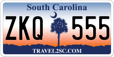 SC license plate ZKQ555